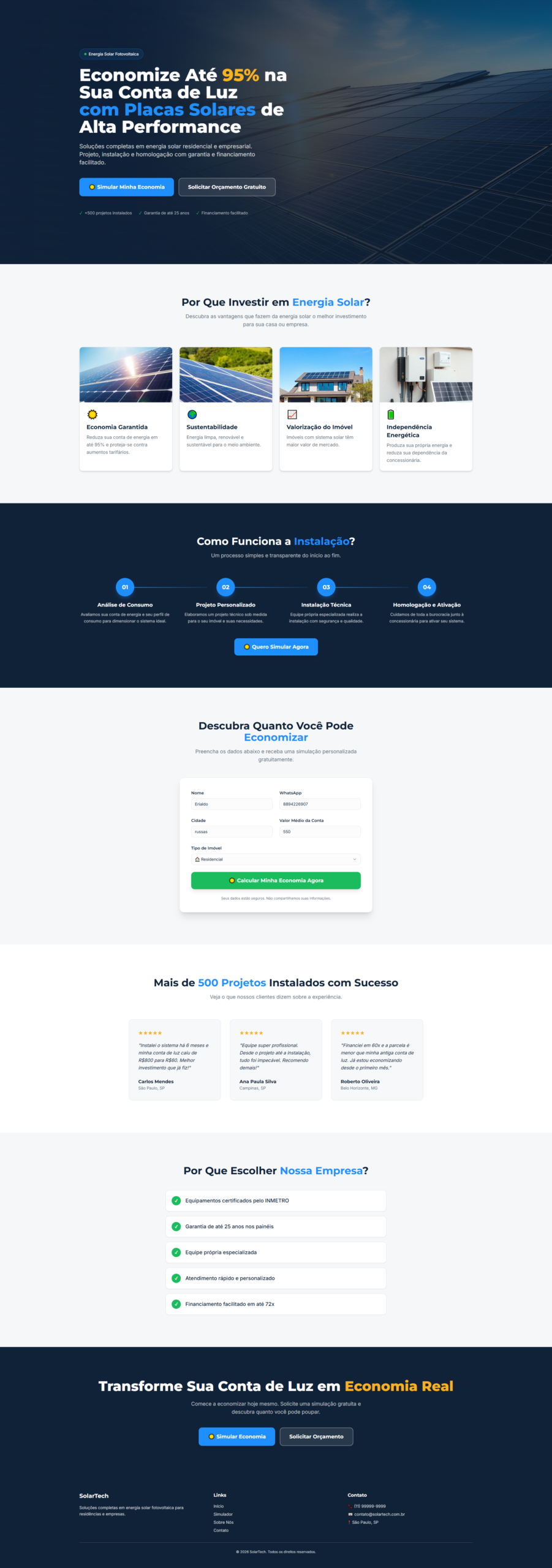 Energia Solar-landing Page